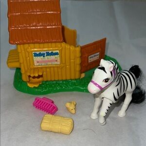 Vintage Littlest Pet Shop Set -Zoo Baby Zebra -Complete-VGC